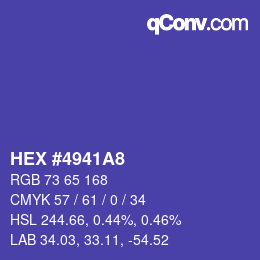 カラーコード: HEX #4941A8 | qconv.com