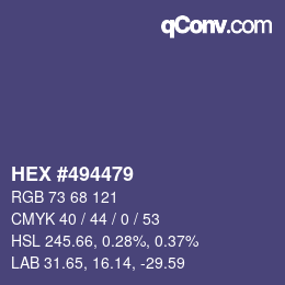Farbcode: HEX #494479 | qconv.com