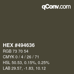 Color code: HEX #494636 | qconv.com