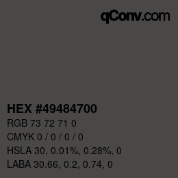 Código de color: HEX #49484700 | qconv.com