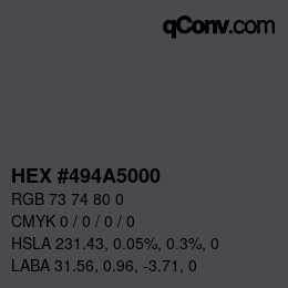 Color code: HEX #494A5000 | qconv.com