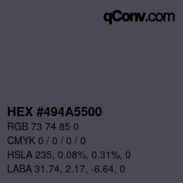Color code: HEX #494A5500 | qconv.com