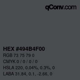 Color code: HEX #494B4F00 | qconv.com