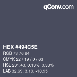 Farbcode: HEX #494C5E | qconv.com