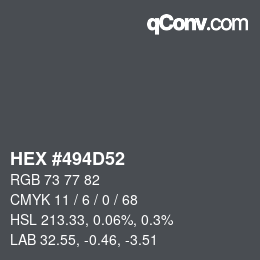 Código de color: HEX #494D52 | qconv.com