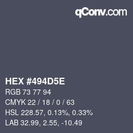 Farbcode: HEX #494D5E | qconv.com