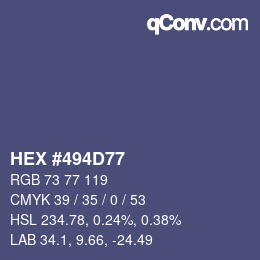 Color code: HEX #494D77 | qconv.com