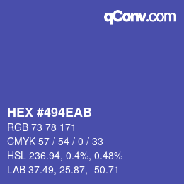 Color code: HEX #494EAB | qconv.com