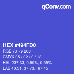 Color code: HEX #494FD0 | qconv.com