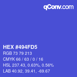Color code: HEX #494FD5 | qconv.com