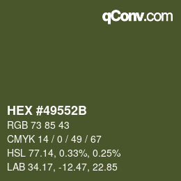 Código de color: HEX #49552B | qconv.com