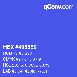 カラーコード: HEX #4955E9 | qconv.com