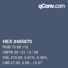 颜色代码: HEX #495870 | qconv.com