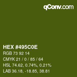 Color code: HEX #495C0E | qconv.com