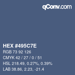 Color code: HEX #495C7E | qconv.com