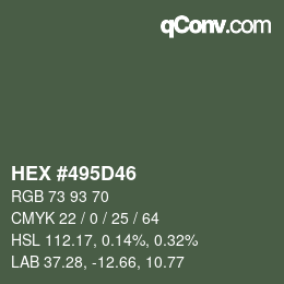 Color code: HEX #495D46 | qconv.com