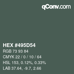 Código de color: HEX #495D54 | qconv.com