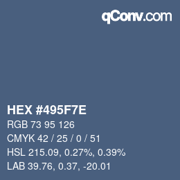 Color code: HEX #495F7E | qconv.com
