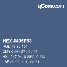カラーコード: HEX #495F83 | qconv.com