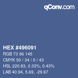 Color code: HEX #496091 | qconv.com