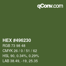 Color code: HEX #496230 | qconv.com