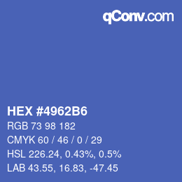 颜色代码: HEX #4962B6 | qconv.com