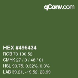 Color code: HEX #496434 | qconv.com