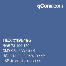 Color code: HEX #496496 | qconv.com
