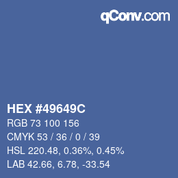 颜色代码: HEX #49649C | qconv.com