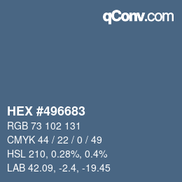 Color code: HEX #496683 | qconv.com