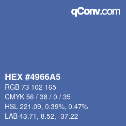 カラーコード: HEX #4966A5 | qconv.com