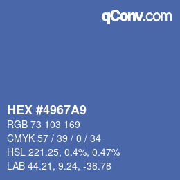 カラーコード: HEX #4967A9 | qconv.com