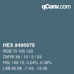 Color code: HEX #496978 | qconv.com