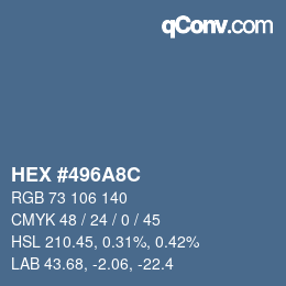 Color code: HEX #496A8C | qconv.com