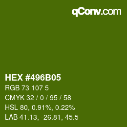 Color code: HEX #496B05 | qconv.com