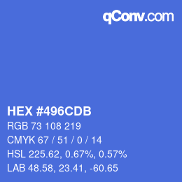 カラーコード: HEX #496CDB | qconv.com