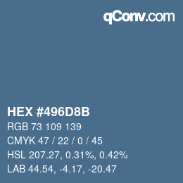 Color code: HEX #496D8B | qconv.com