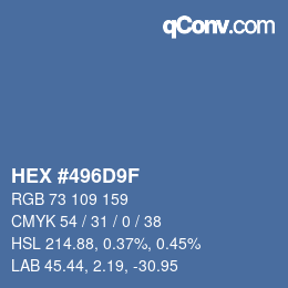 Color code: HEX #496D9F | qconv.com