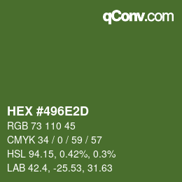 カラーコード: HEX #496E2D | qconv.com