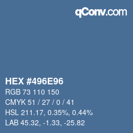 カラーコード: HEX #496E96 | qconv.com