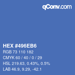 Color code: HEX #496EB6 | qconv.com