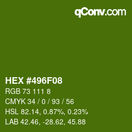 Color code: HEX #496F08 | qconv.com