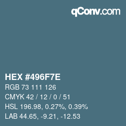 Color code: HEX #496F7E | qconv.com