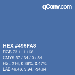 Color code: HEX #496FA8 | qconv.com