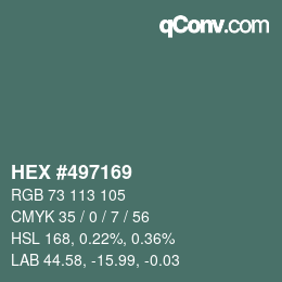 Farbcode: HEX #497169 | qconv.com
