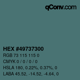 Color code: HEX #49737300 | qconv.com