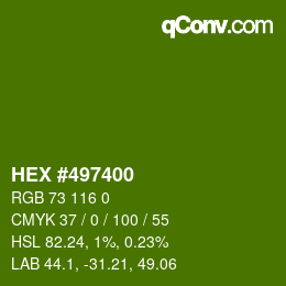 颜色代码: HEX #497400 | qconv.com