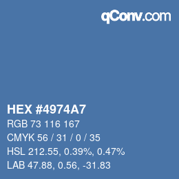Color code: HEX #4974A7 | qconv.com