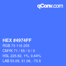 Color code: HEX #4974FF | qconv.com