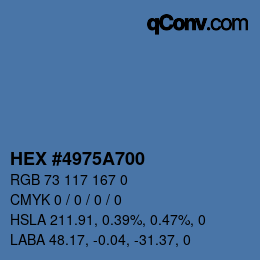 Color code: HEX #4975A700 | qconv.com